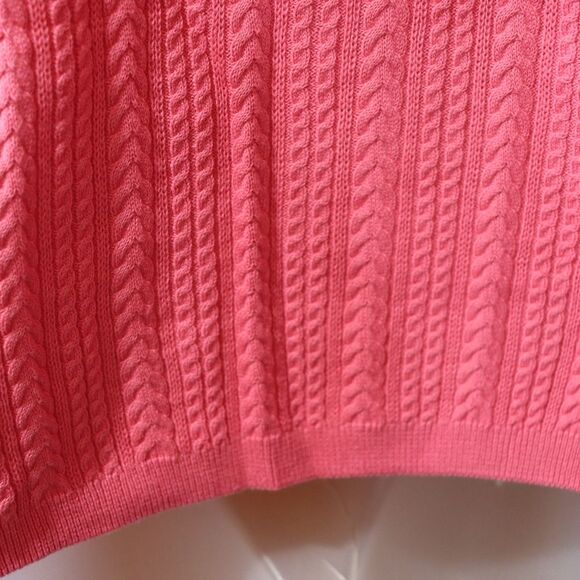 Wainscott VTG Pink Cable Knit Turtle Neck Pullover Sweater Large - Picture 6 of 13